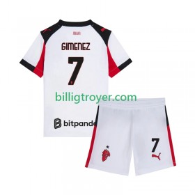 Billige Fotballdrakter AC Milan Santiago Gimenez 7 Barn Bortedraktsett 2025/26 Kortermet